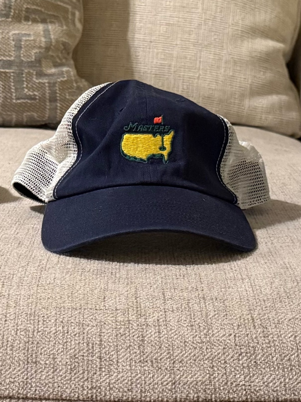 Masters Navy & White Kids Mesh Cap with Yellow Logo